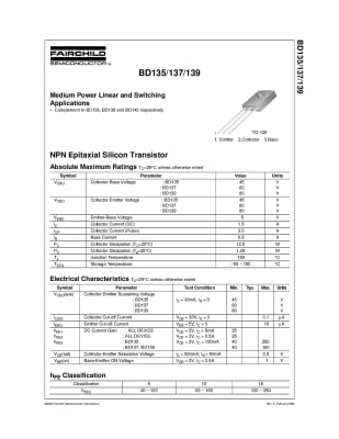 BD137=2T9137 TO-126