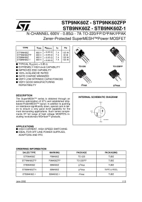 STP9NK60ZFP TO-220F