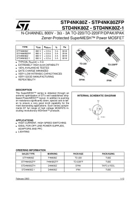 STP4NK80ZFP TO-220F