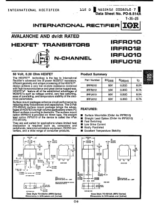 IRFR010 TO-252DPAK