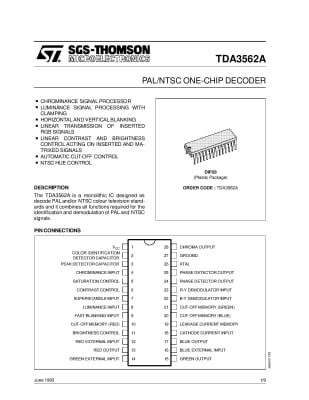 TDA3562 KP1021 DIP-28