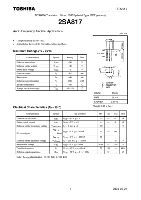 2SA817 TO-92