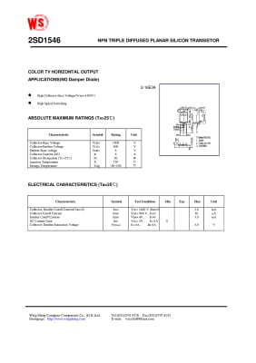 2SD1546 TO-3PF