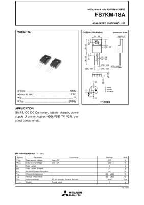 FS7KM18A TO-220F