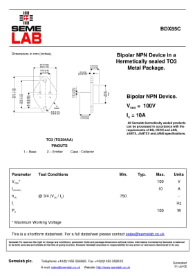 BDX85C TO-3