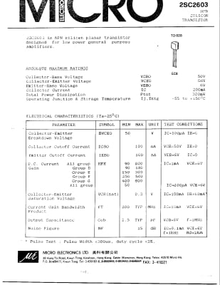 2SC2603 TO-92