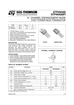 STP4NA80FI TO-220F