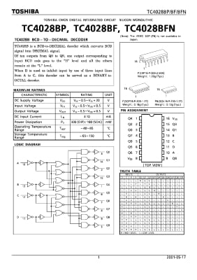 TC4028B HCF4028BE CD4028 DIP-16