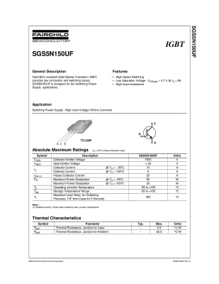 IGBT SGS5N150MF TO-220