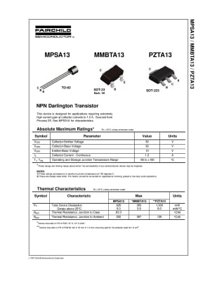 MPSA13 KSP13 TO-92