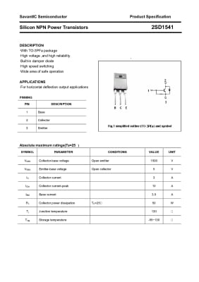 2SD1541 TO-3PF