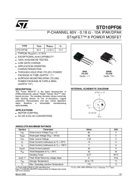 STD10PF06T4 TO-252DPAK