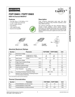 FDPF15N65 TO-220F