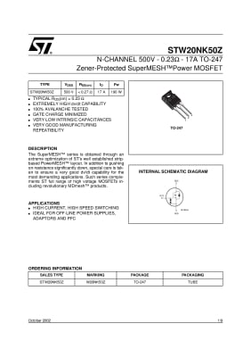 STW20NK50Z TO-247