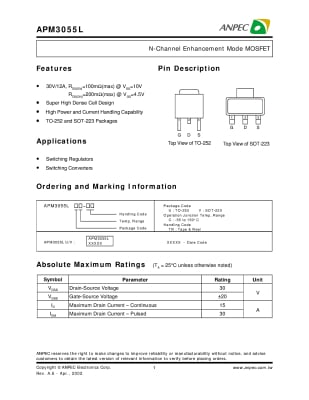 APM3055LU TO-252DPAK