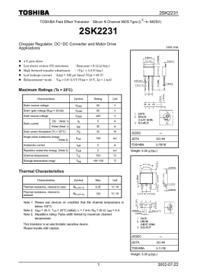 2SK2231 TO-252D2PAK