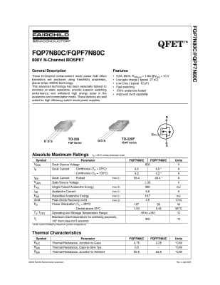 FQPF7N80C TO-220F