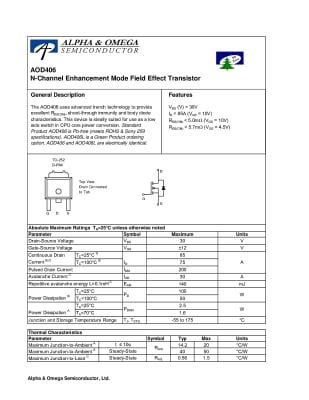 AOD406 TO-252DPAK