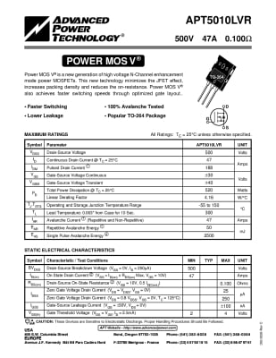 APT5010LVR TO-264