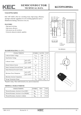 IGBT KGT25N120NDA TO-3P