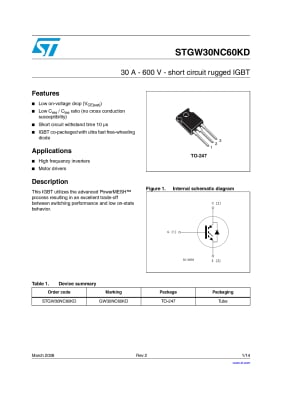 IGBT STGW30NC60KD TO-247