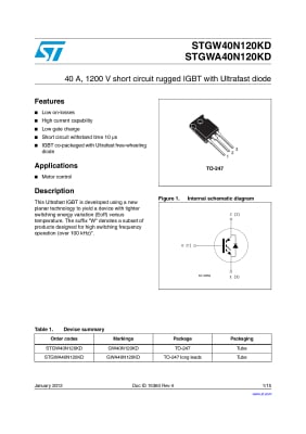 IGBT STGW40N120KD TO-247