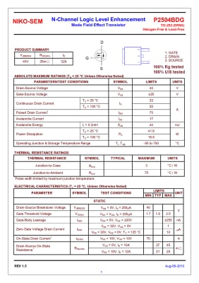 P2504BDG TO-252D2PAK