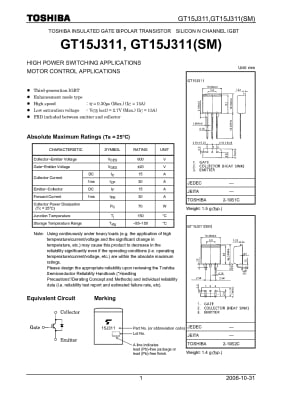 IGBT GT15J311 TO-220M