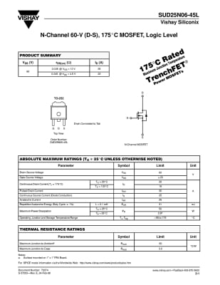 SUD25N06-45L-E3 TO-252D2PAK