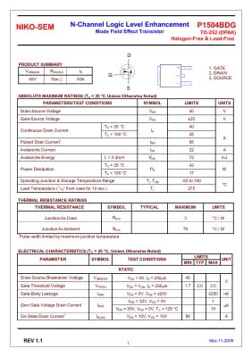 P1504BDG TO-252DPAK