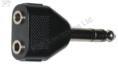 AC-014 6.3 jack to 2x3.5mm socket