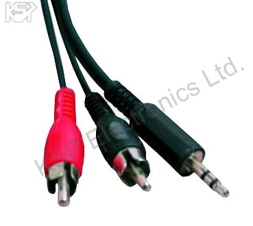 CABLE 2RCA-3.5 STEREO JACK 10m