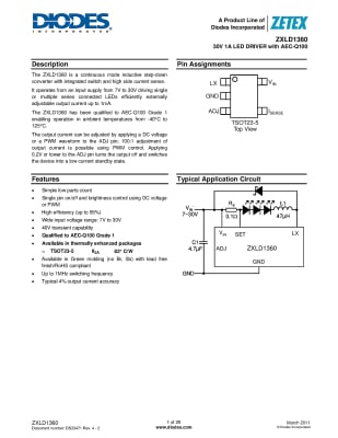 Circuit integrat ZXLD1360 SOT-23-5