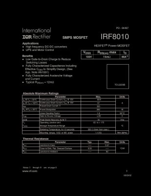 IRF8010 TO-220