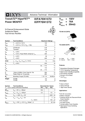 IXFP76N15T2 TO-220