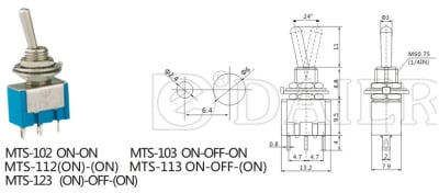 SWITCH CK  MTS-102 ON/ON 3PIN SMALL