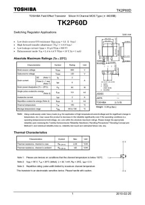 TK2P60D TO-252