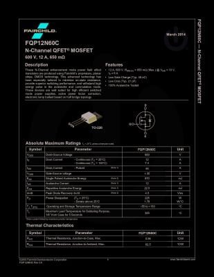 FQPF12N60C TO-220F