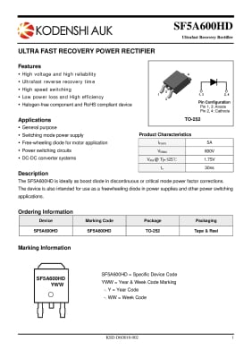 SF5A600HD TO-252