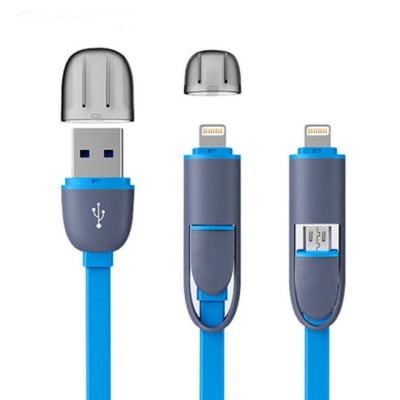 CABLU Cablu fulger dublu 2in1 iphone5-micro usb