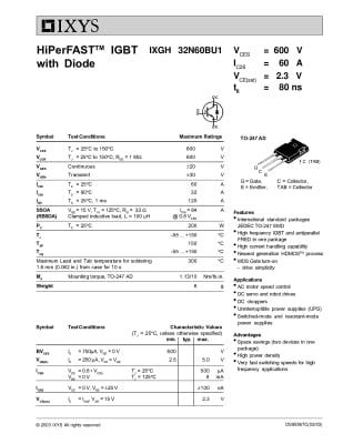 IGBT IXGH32N60A TO-247