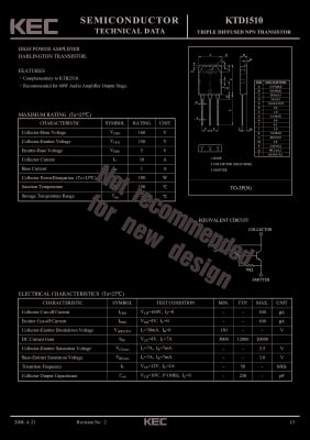 2SD1510 KTD1510 TO-3P