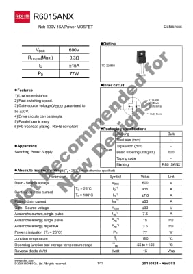 R6015ANX TO-220F