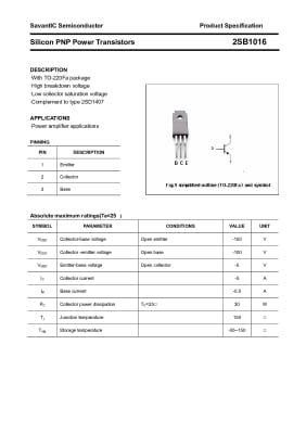 2SB1016 TO-220F