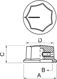 Potentiometer knob 33.5x17.5 Ф6 mm VR167