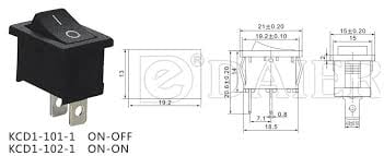 SWITCH ROCKER 2P KCD1-101 ON-OFF