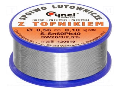 Soldering Wire 100gr 0.56mm 60/40 flus SW26 2.5%