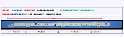 LED Backlight D4GE-480DCB-R3 set12 led132-133