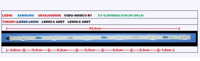 Led Backlight V5DU-480DCB-R1 LED90