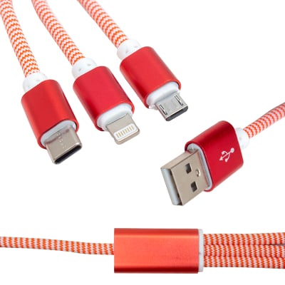 CABLE USB-Micro+C-type+Iphone